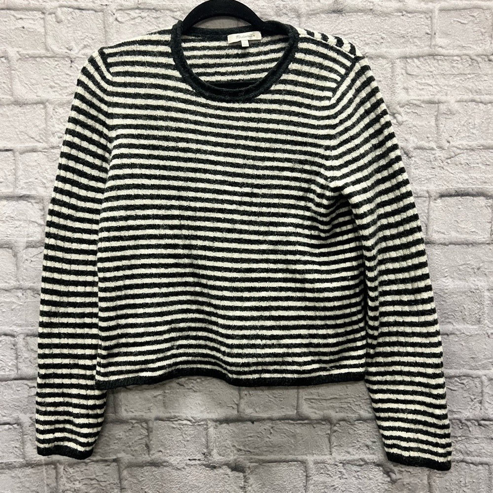 Madewell Black and White Striped Sweater